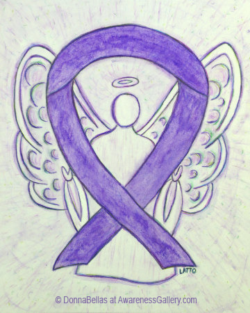 Violet Awareness Ribbon Angel