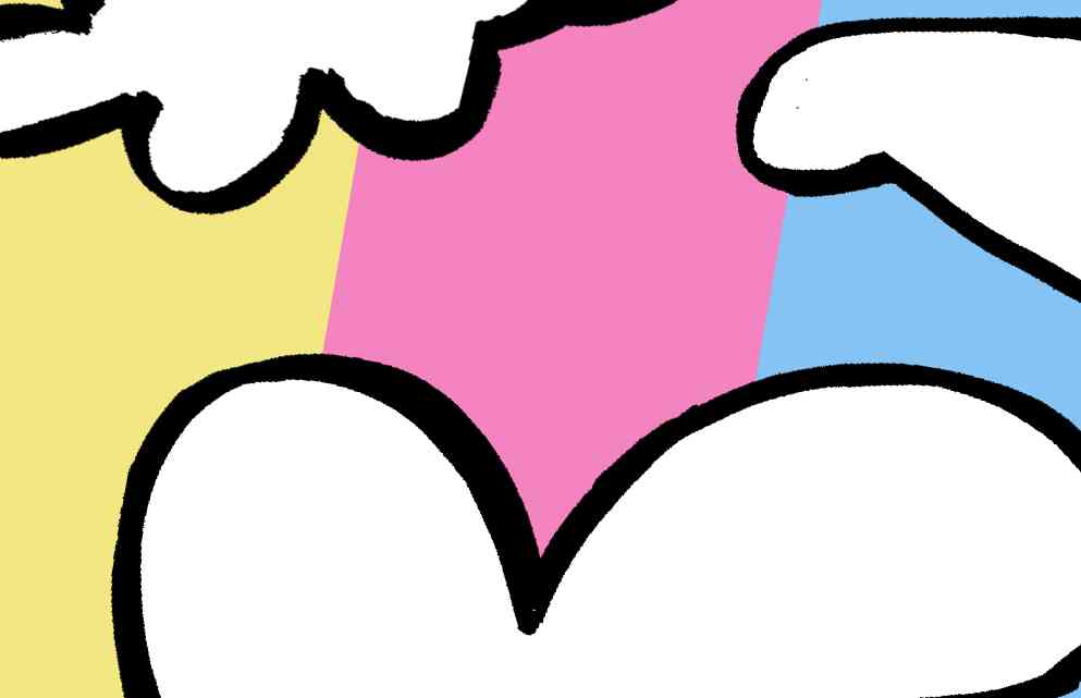 Yellow, Pink, Blue and Clouds Awareness Ribbon for CDH